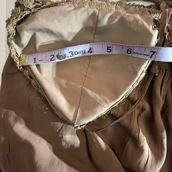Cider SOLID LACE boho festival TIERED MAXI DRESS Brown size Large - Picture 8 of 10